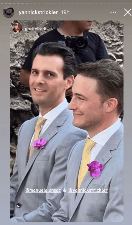 Algunos invitados y el propio hijo del actor compartieron fotos y videos de este segundo enlace. En un par de imágenes se les ve frente al altar.