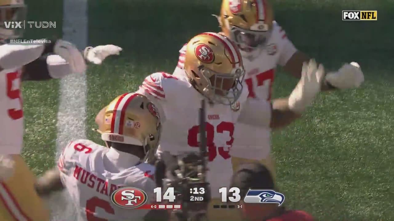 ¡Pick six! Touchdown del novato Gracen Halton con fumble para 49ers