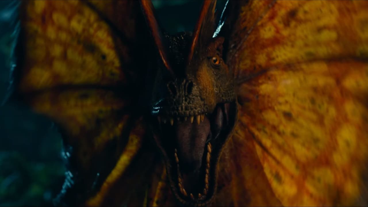 <b>Dilophosaurus</b>
<br>Este tipo de dinosaurio está de vuelta con su especie de alas alrededor de su cuello y que en ‘Jurassic Park’ (1993) mata al especialista en informática Dennis Nedry, causante del desastre en la isla y el parque.
<br>
<br>Vivió hace 183 millones de años durante el Jurásico Temprano y era mucho más grande que el visto en la película original, al medir 19 pies.
<br>