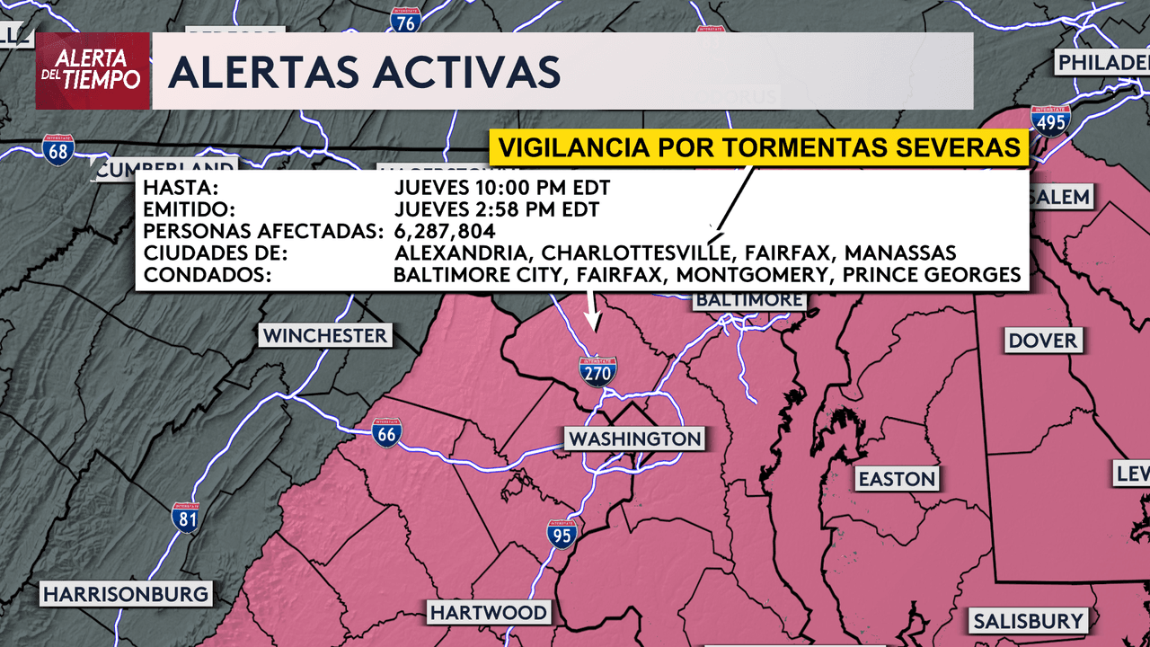 Se activó un "aviso por tormenta severa" para Spotsylvania, Virginia