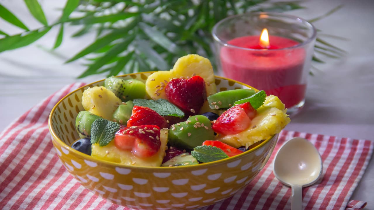 Ensalada de frutas para San Valentín