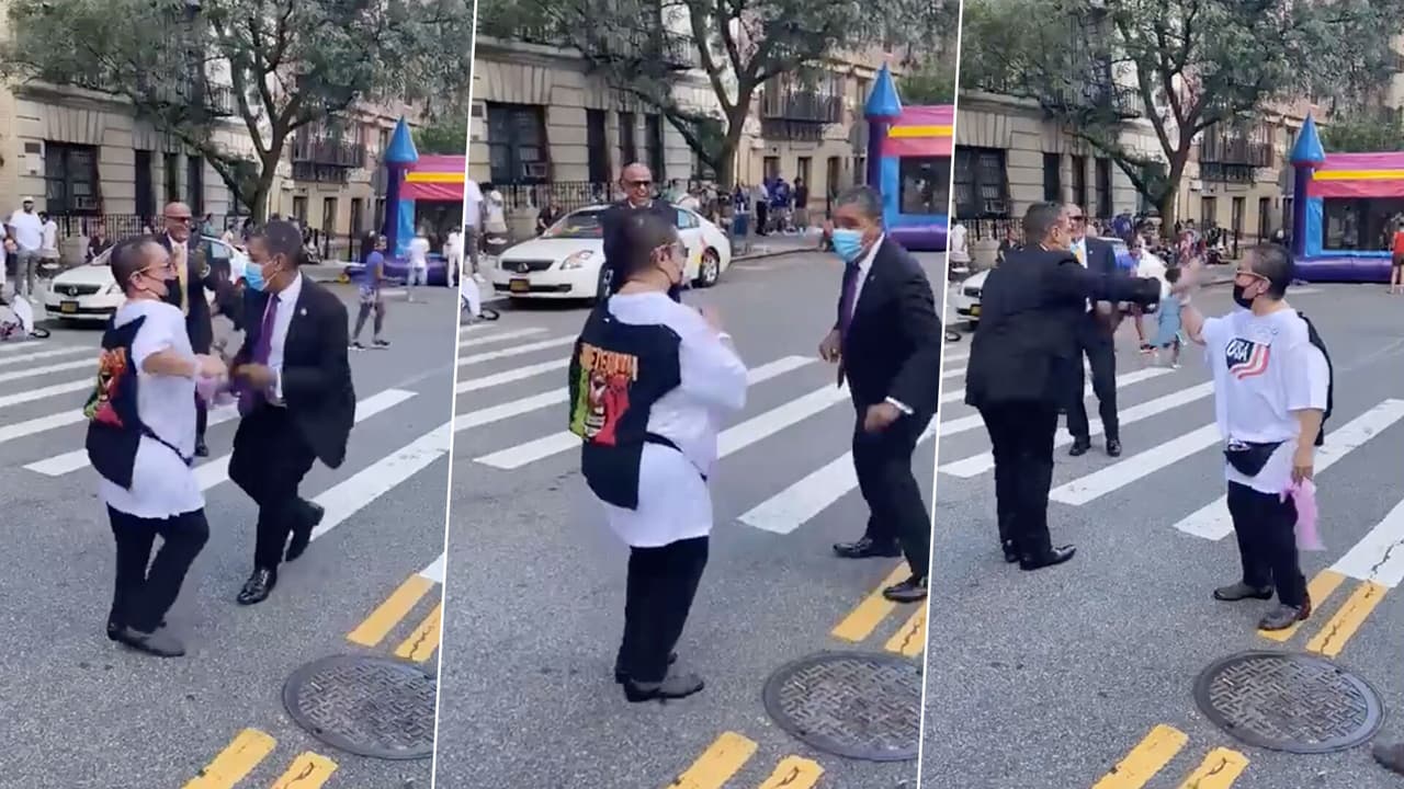 Espaillat se roba el show bailando en las calles de Washington Heights