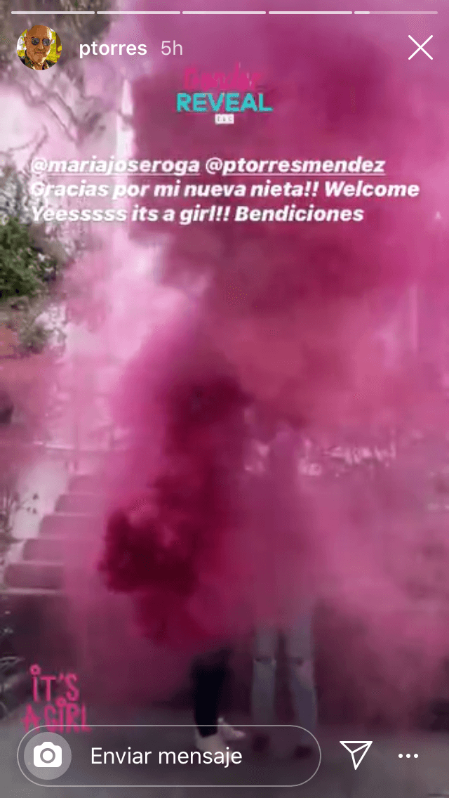 El productor Pedro Torres, padre del hijo de Lucía Méndez, publicó en sus historias de Instagram un clip con imágenes de la fiesta de revelación de sexo. 
<br>