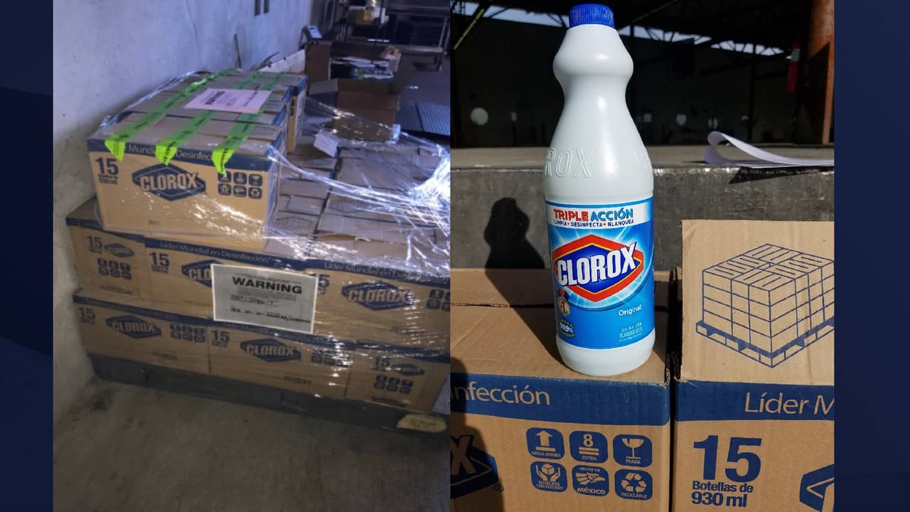 Agentes de la Patrulla Fronteriza, que trabajan en el punto de control de inmigración en Nogales, Arizona han incautado cerca 900 botellas de cloro Clorox adulterado en los últimos dos meses. 
<br>
