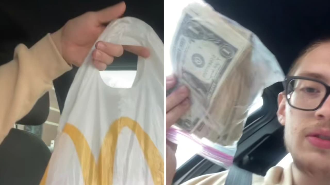 Joven encontró 5 mil de dólares en su pedido de comida