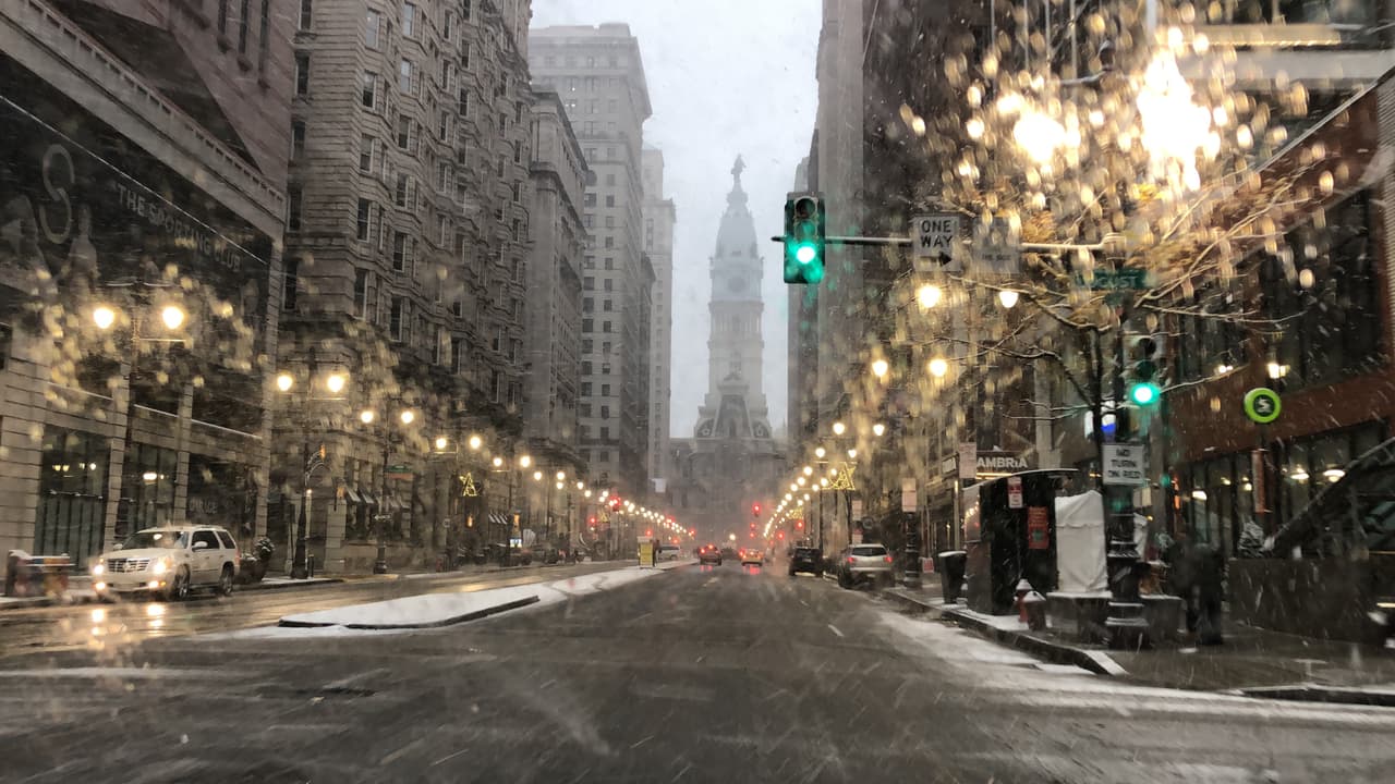 La calle Market parecía una postal navideña.