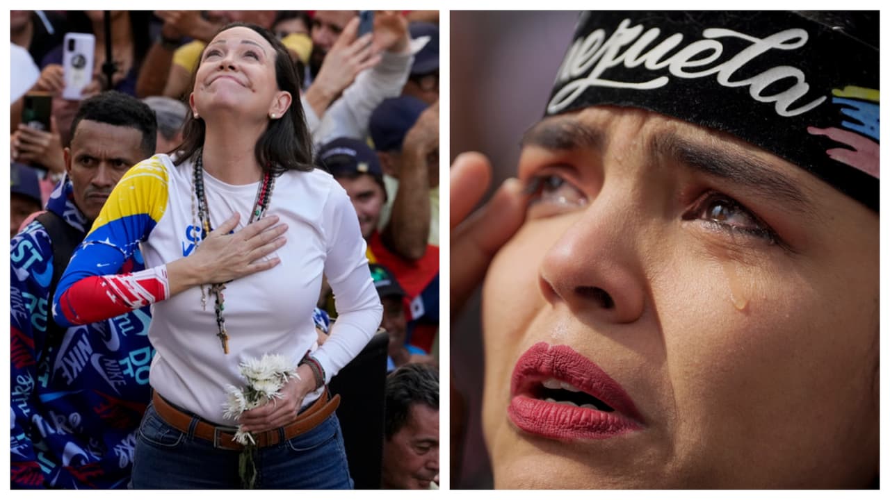 Venezolanos en Florida se manifiestan luego de que la líder opositora María Corina Machado fue "retenida" brevemente