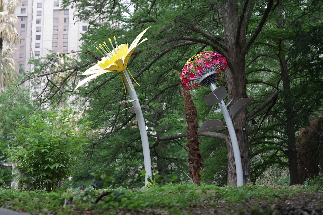 El Departamento de Arte y Cultura de la Ciudad de San Antonio y su División de 
<b><a href="https://www.getcreativesanantonio.com/Public-Art/New-Public-Art/River-Walk-Art-Garden" target="_blank">Arte Público</a></b> presentaron las últimas piezas de la serie de esculturas "Bloom", creada por la artista local 
<b>Leticia Huerta</b>. 
<br>
<b><a href="https://www.univision.com/local/san-antonio-kwex/">Mira otras noticias de San Antonio aquí.</a></b>