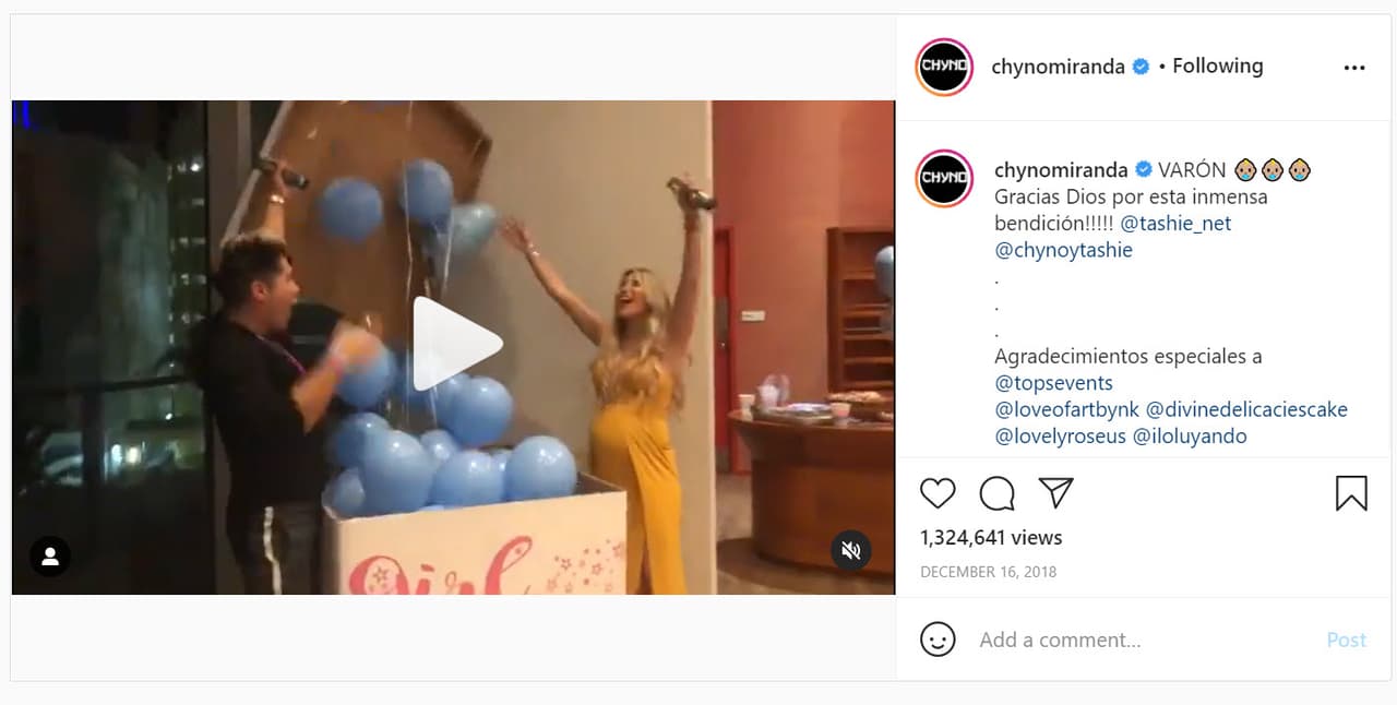 El 16 de diciembre revelaron el sexo del bebé: "Varón. ¡Gracias Dios por esta inmensa bendición!", escribió en el video publicado en Instagram.
<br>