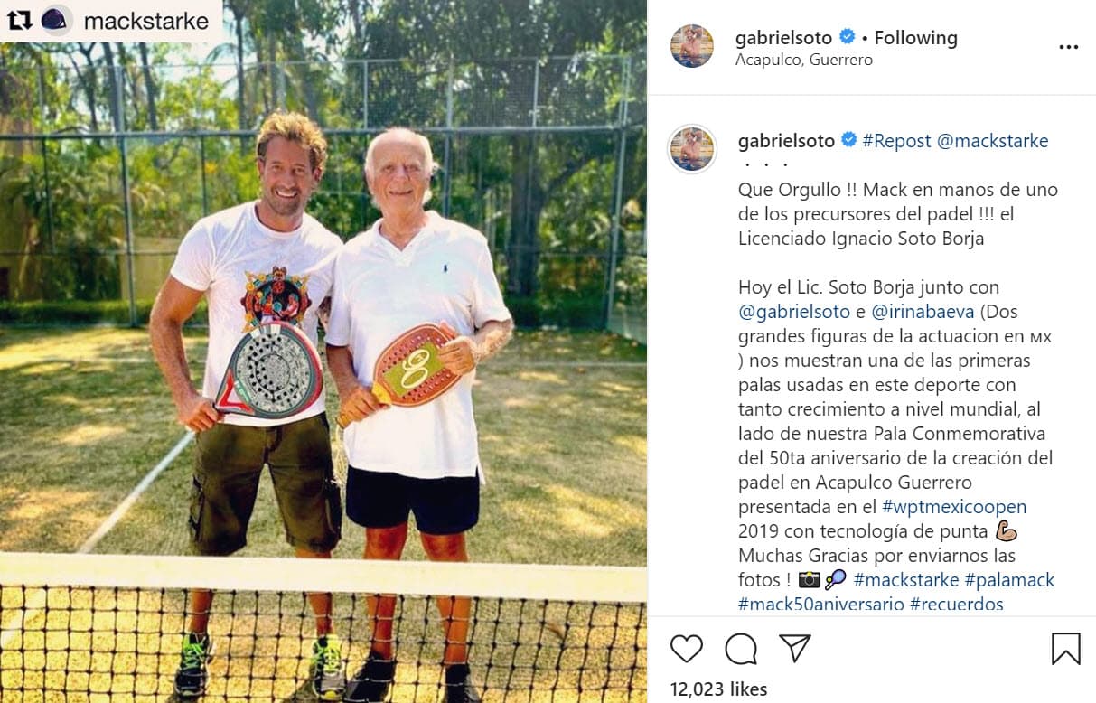 En una
<b><a href="https://www.instagram.com/p/CA-1cMBD9IC/" target="_blank">está con él</a></b> honrando que sea "uno de los precursores del padel" en México.
<br>