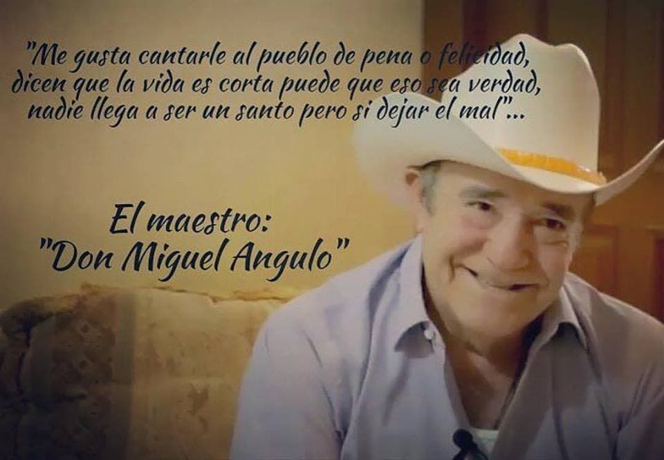Este mensaje aparece en la cuenta de Facebook del grupo Miguel y Miguel, escrito por el maestro Miguel Angulo.