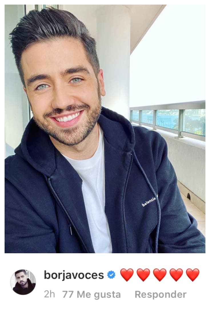 Borja Voces dejó varios corazones en los comentarios de la presentadora.