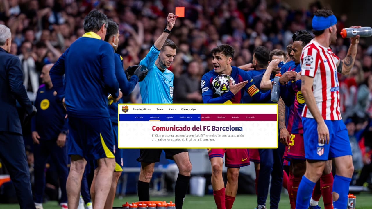 Barcelona critica el arbitraje en la serie ante Atlético de Madrid en UEFA Champions League