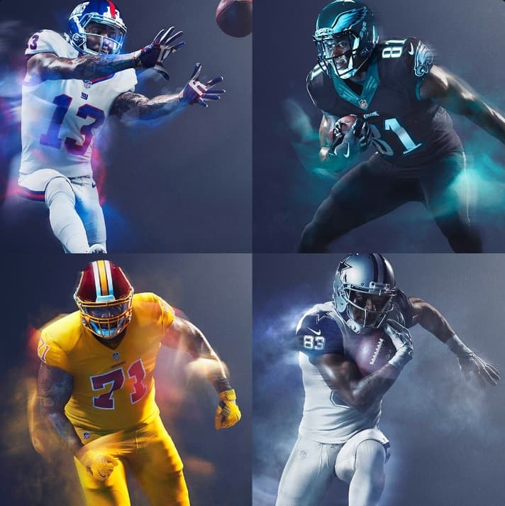 New York Giants, Philadelphia Eagles, Washington Redskins y Dallas Cowboys