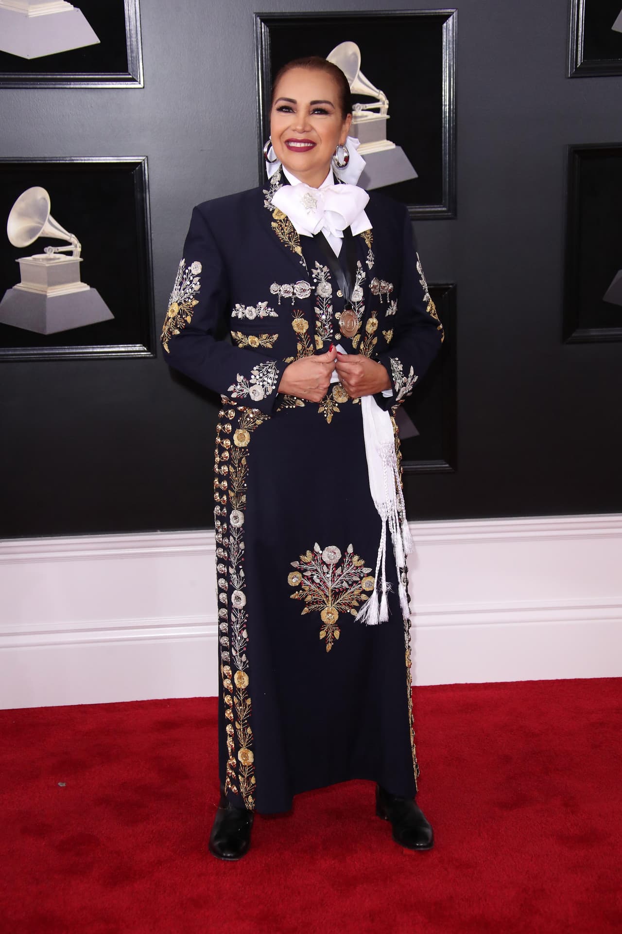 Aida Cuevas fue otra de las mexicanas que se dio cita en el Madison Square Garden de Nueva York. Ella ganó en la categoría de Mejor Álbum de Música Regional Mexicana por 'Arriero somos. Versiones acústicas'.