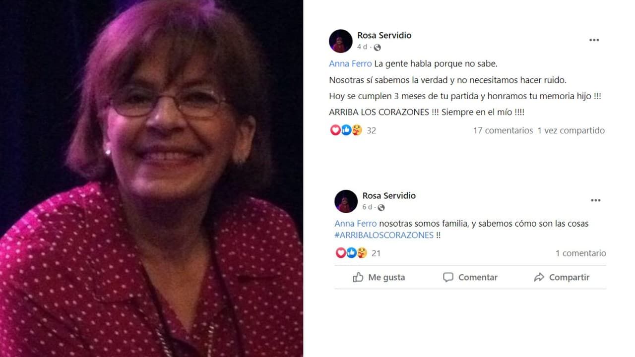 Madre de Fernando del Solar demuestra apoyo a Anna Ferro, viuda de su hijo