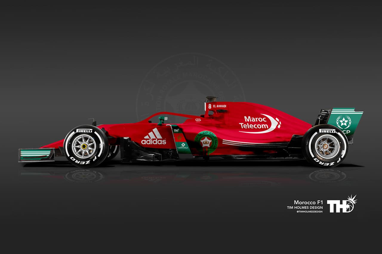 <b>Marruecos</b>
<br>Al igual que la bandera de este país, el tono que predomina es el rojo y se reserva el verde para detalles en retrovisores y alerones.
<br>Jugador: N° 8 Karim El Ahmadi (mediocampista)