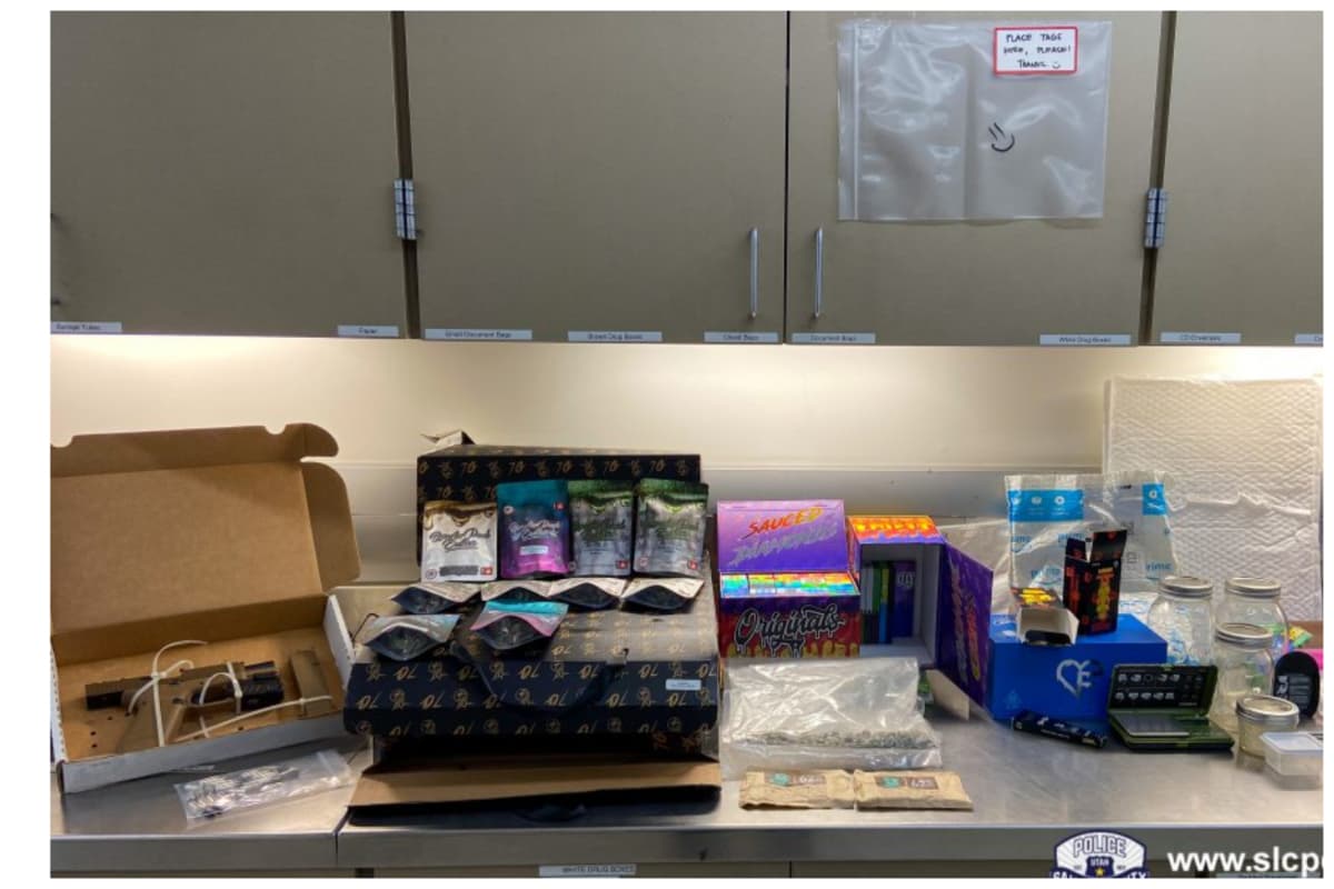 En el vehículo también había: 109 gramos de marihuana empaquetada, 57 gramos de cartuchos de vape de marihuana, 32 gramos de hongos y dos balanzas.