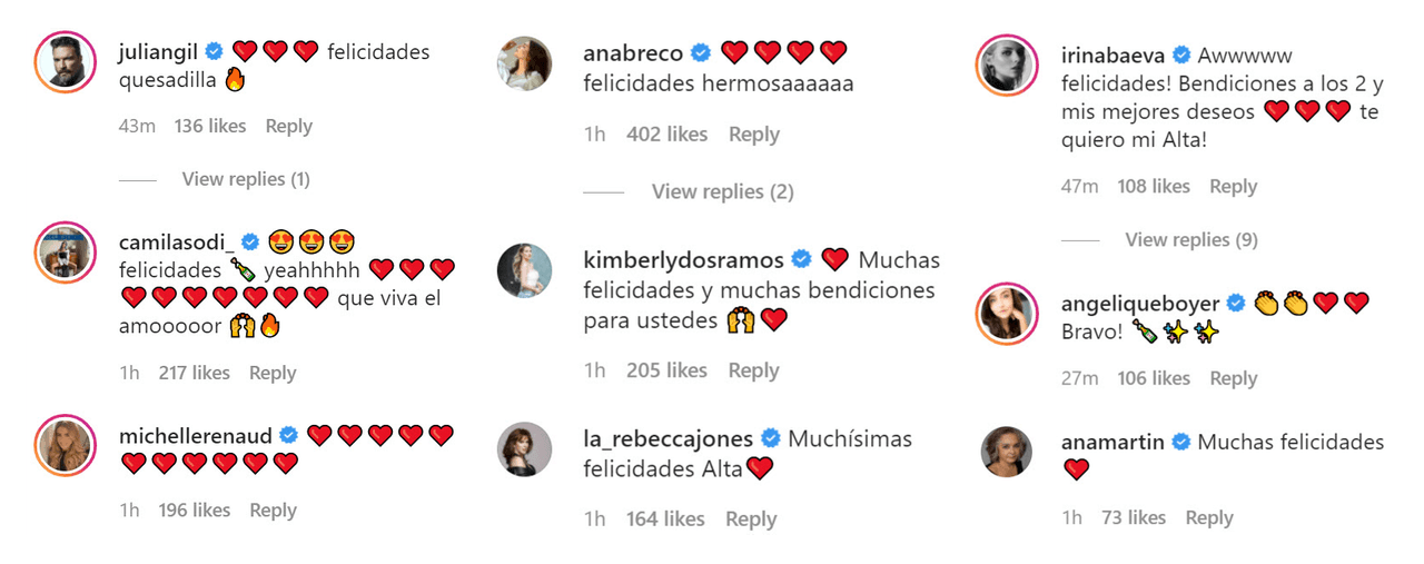 Las felicitaciones por parte de sus amigos y colegas actores no se hicieron esperar.
<br>