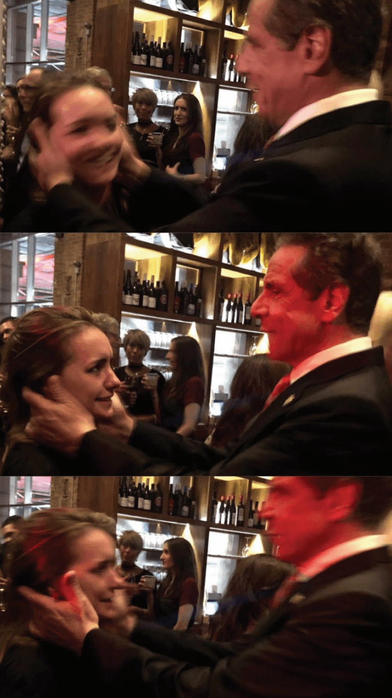 <b>ANNA RUCH</b>
<br>
<br>"Estoy tan enojada / He perdido la tarjeta de los fotógrafos (sic) pero no quiero la foto de nosotros en las fotos de la boda. Yuck", escribió Ruch sobre una foto del gobernador tocando su cara.