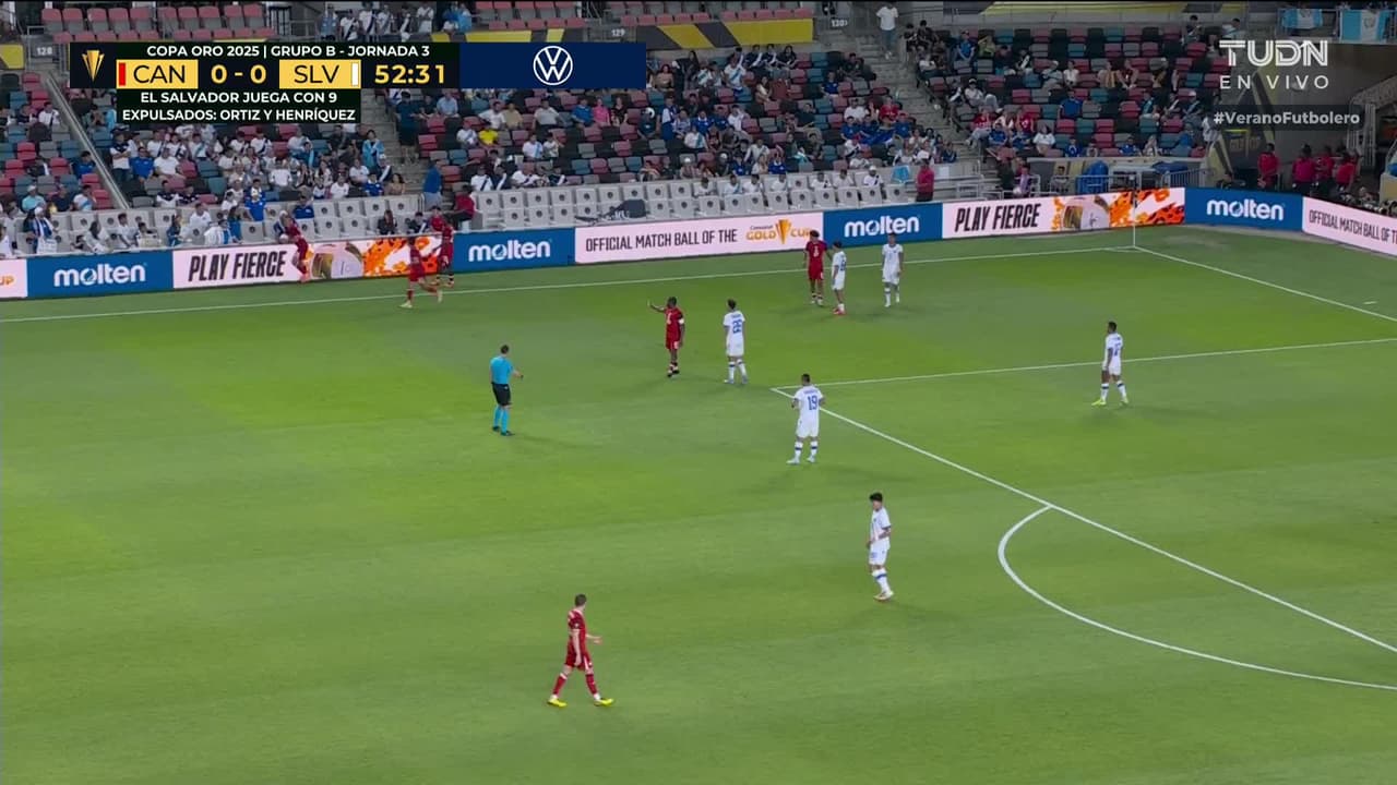 ¡GOL!  anota para Canadá. Jonathan David