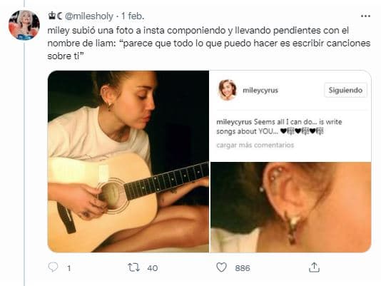 Miley y Liam hilo de Twitter