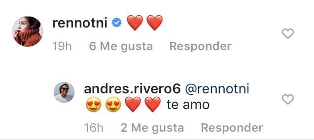 Tanto Renata como su novio se escriben en cada una de las publicaciones de Instagram.