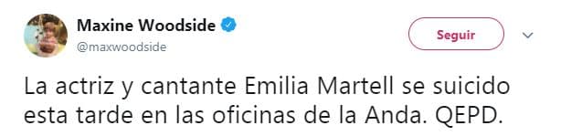 Maxine Woodside, conductora del programa de radio ‘Todo para la mujer’, también confirmó la noticia.