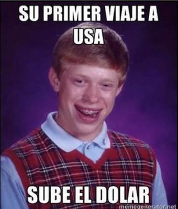 Su primer viaje a USA y sube el dólar