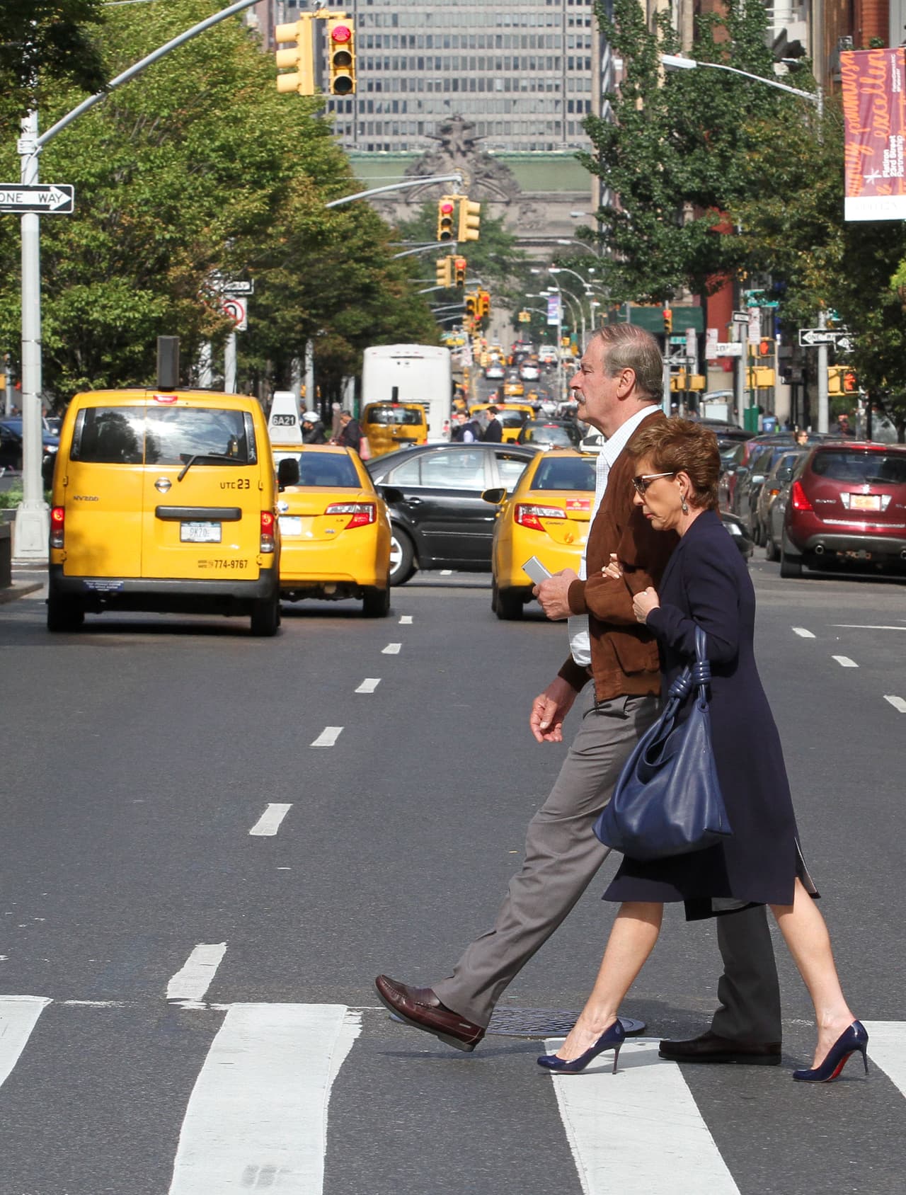 Vicente Fox y Marta Sahagún de paseo en Manhattan.