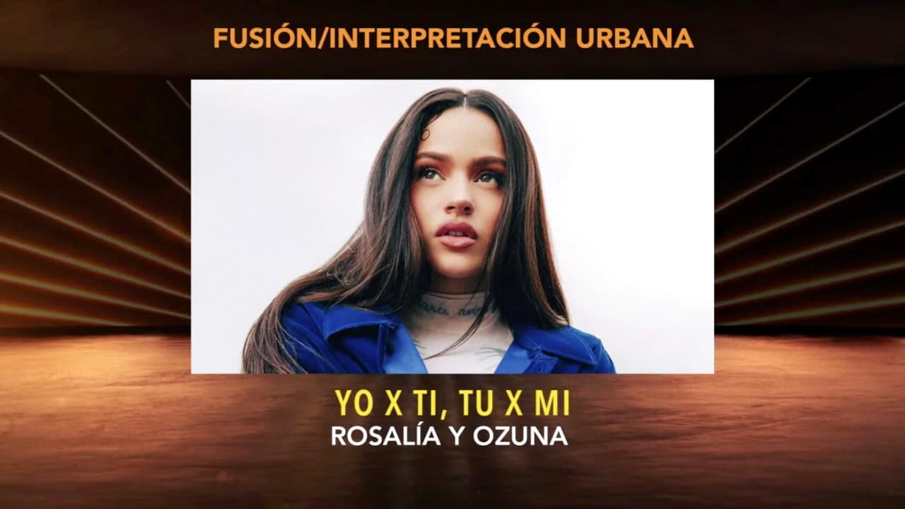 Rosalía y Ozuna celebraron un triunfo al quedarse con Mejor Fusión/Interpretación Urbana con ‘Yo X ti, tu X mí’.