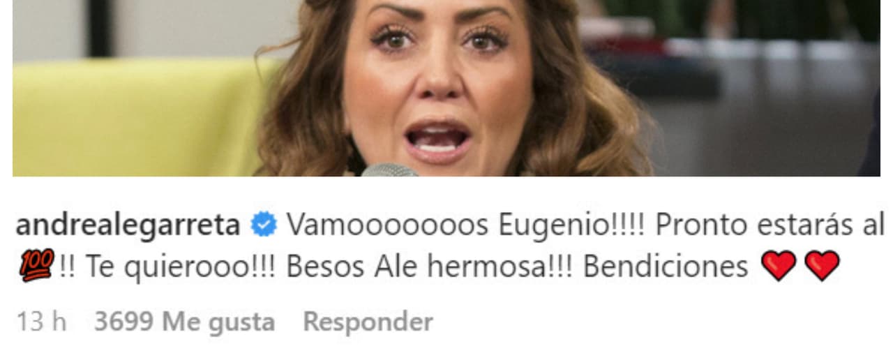 También Andrea Legarreta le mandó mucho ánimo.