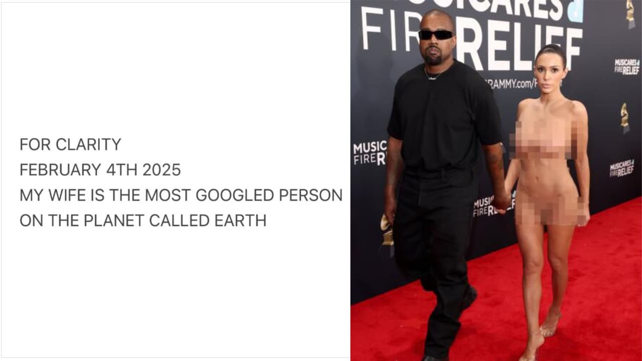 Kanye West se jactó de que su esposa, Bianca Censori, usó un vestido transparente en los GRAMMY de este año.