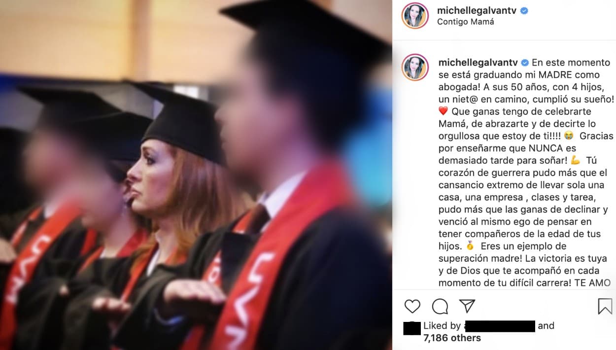 Galván quería estar junto a ella en su graduación, un día tan significativo, pero aunque físicamente no pudo, su corazón estuvo allí.