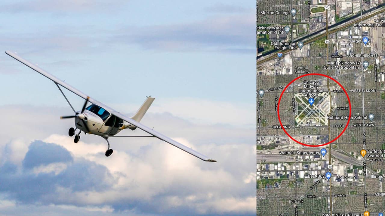 Resbala avión en pista de Midway