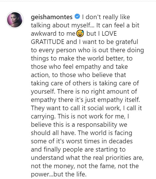 "Esto no es trabajo para mí, creo que es 
<b>una responsabilidad que todos deberíamos tener</b>", escribió la periodista de profesión.
<br>