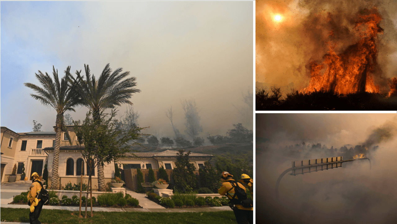 Avanza sin control el incendio Silverado en el sur de California y se ha evacuado a unas 100,000 personas