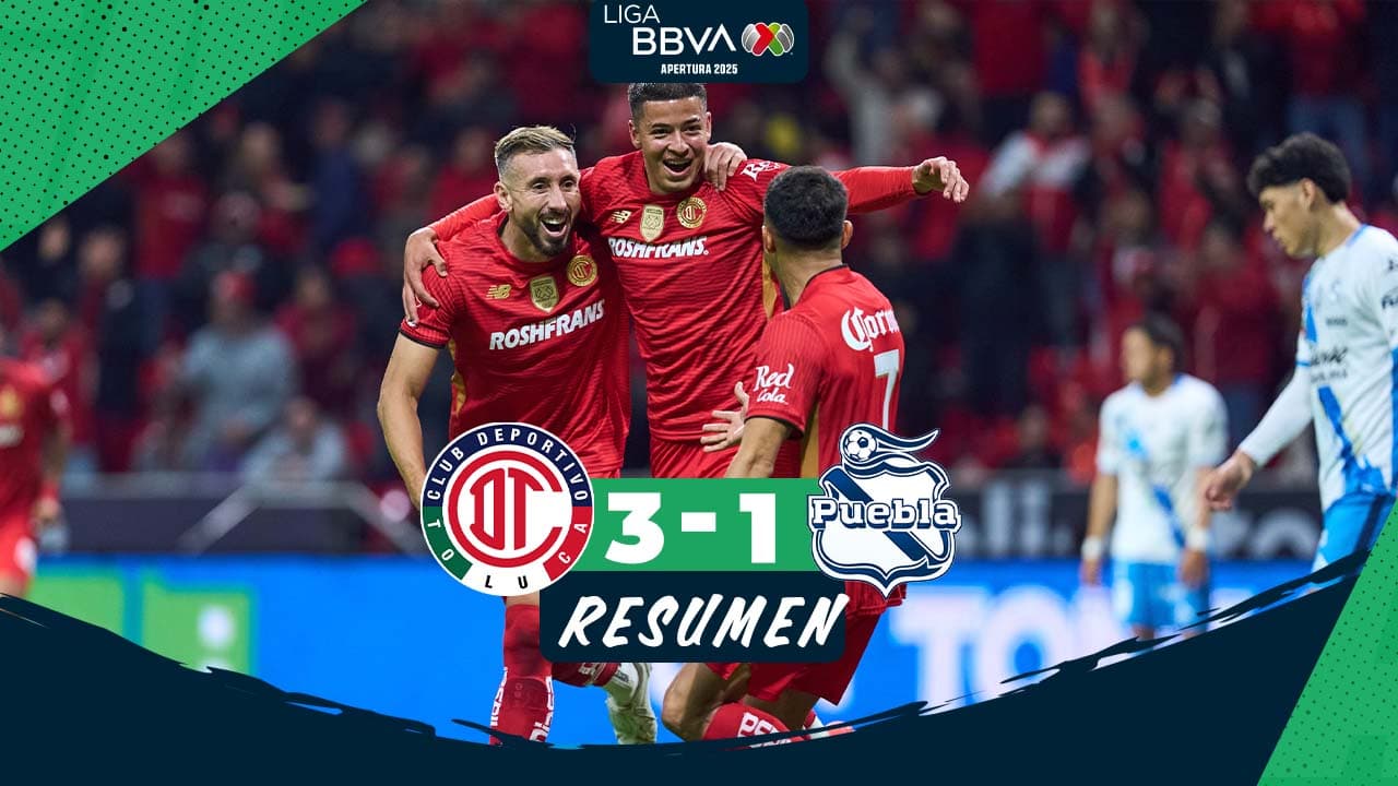 Toluca suma nuevo triunfo y deja al Puebla en el fondo de la tabla