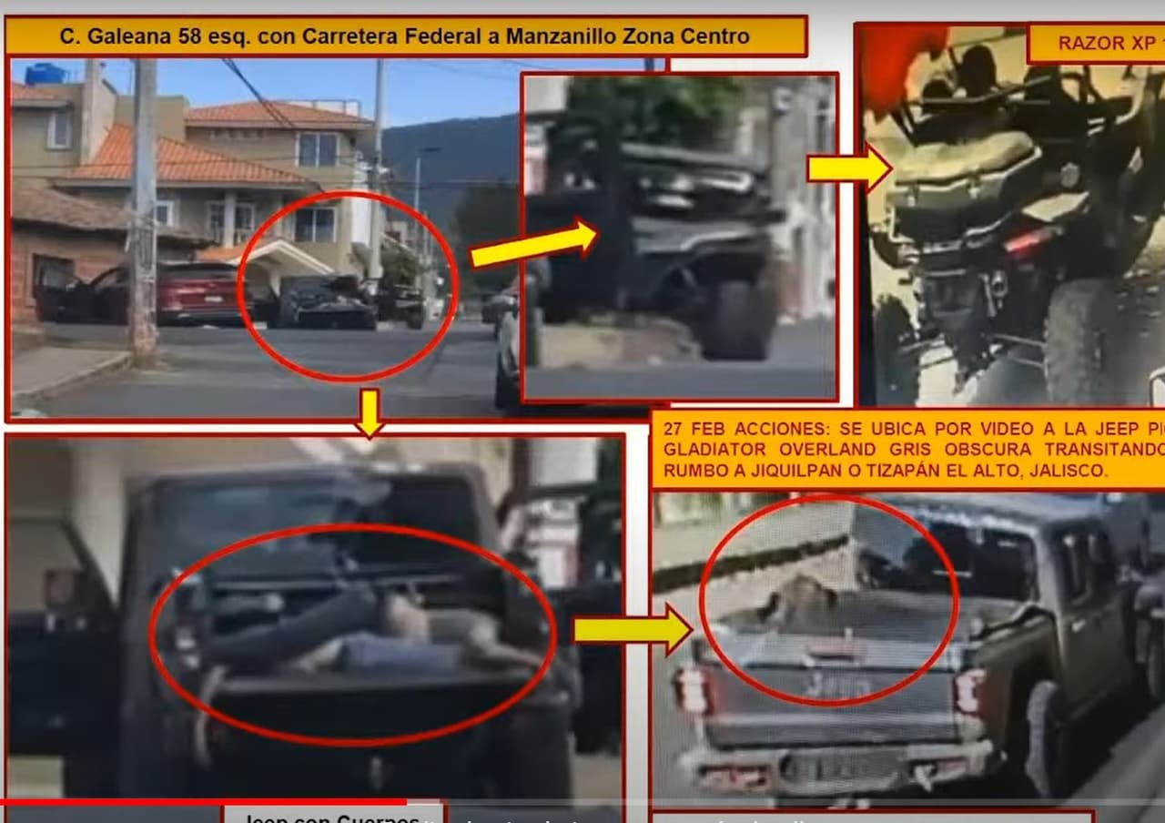 Vehículos usados por los sicarios del CJNG.