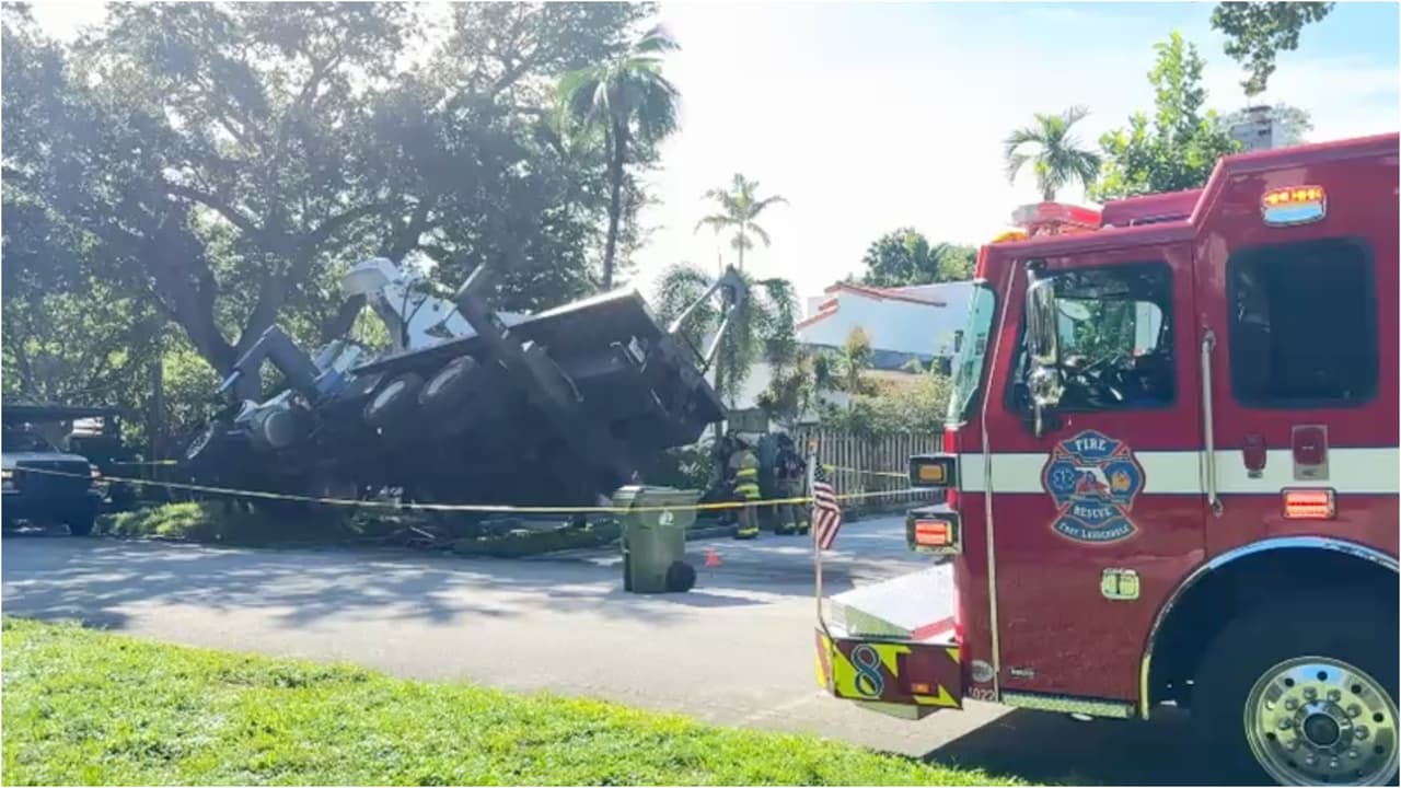 Cae grúa sobre Fort Lauderdale