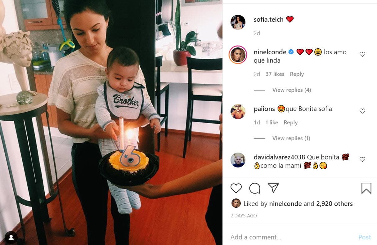 En la
<b><a href="https://www.instagram.com/p/CDozWkLAF0j/" target="_blank">segunda foto</a></b>, que compartió el domingo 9 de agosto, Sofía Telch aparece cargando a su medio hermano Emmanuel a la edad de 6 meses. La foto la acompañó con el emoticono de un corazón.
<br>