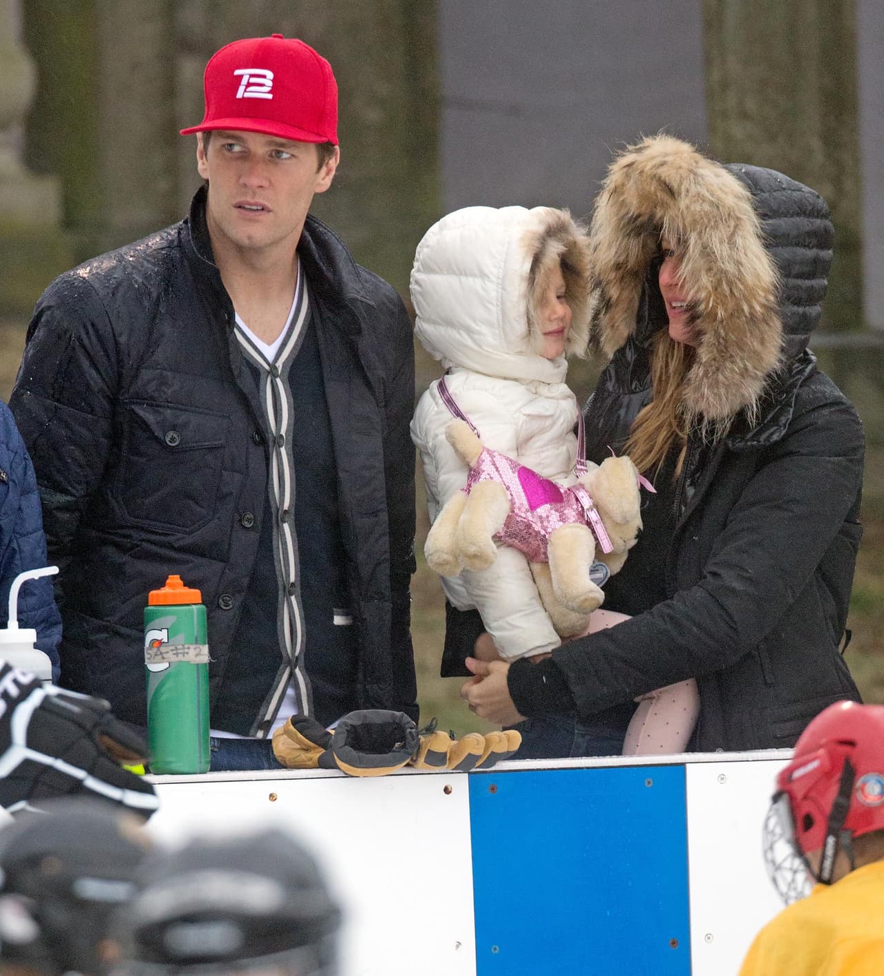 Y no les importó el frío de la pista de hielo.