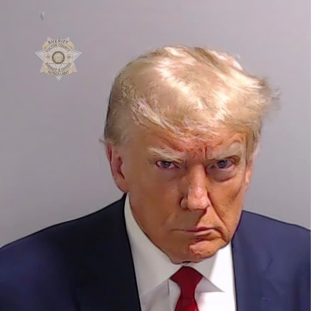 <b><a href="https://www.univision.com/local/atlanta-wuvg/vea-la-foto-policial-de-donald-trump-tras-entregarse-en-carcel-de-georgia">Esta foto de prontuario proveída por la policía del condado Fulton</a></b>, en Georgia, muestra al expresidente Donald Trump al ser fichado el jueves 24 de agosto de 2023. El sheriff de Fulton informó que
<b>el expresidente fue fichado como cualquier otro acusado.</b> De hecho, se le asignó un número:
<b>P01135809</b>. El expresidente pasó menos de hora y media en Atlanta y menos de 20 minutos entregándose a las autoridades del condado de Fulton. Salió para el aeropuerto luego tras pagar una
<b> fianza de $200,000.</b>
<br>