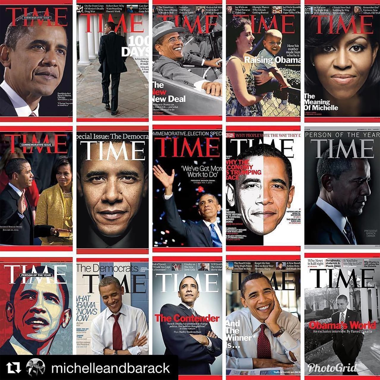 <b>Superado en la revista TIME.</b> Luego que el presidente Donald Trump afirmara que la prestigiosa revista lo quería de nuevo como nombre del año en la portada y el director de la publicación lo desmintiera, Pete Souza publicó este collage. “Alguien tiene mucho que hacer todavía”, escribió Souza junto a esta foto refiriéndose al nuevo presidente.