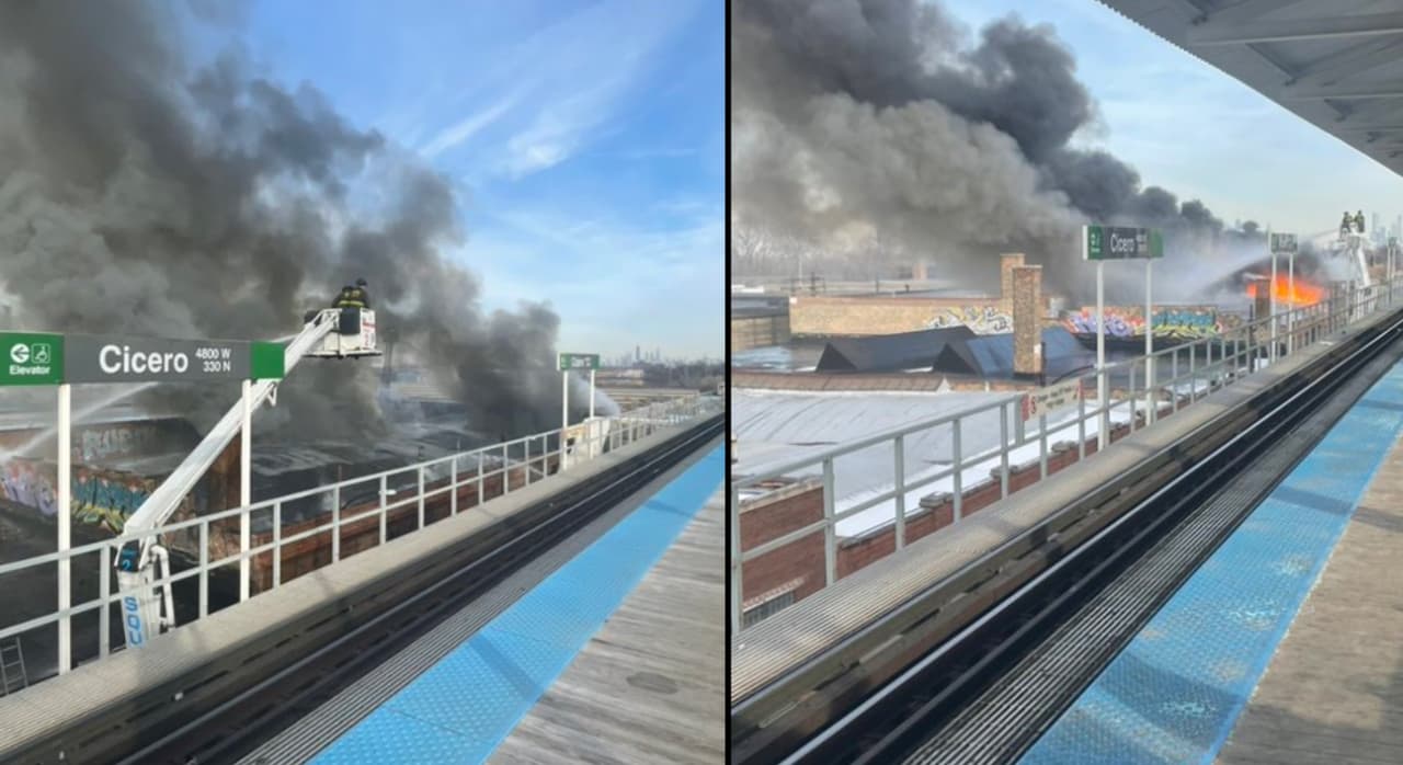 Reportan fuerte incendio cerca de estación de Línea Verde de CTA