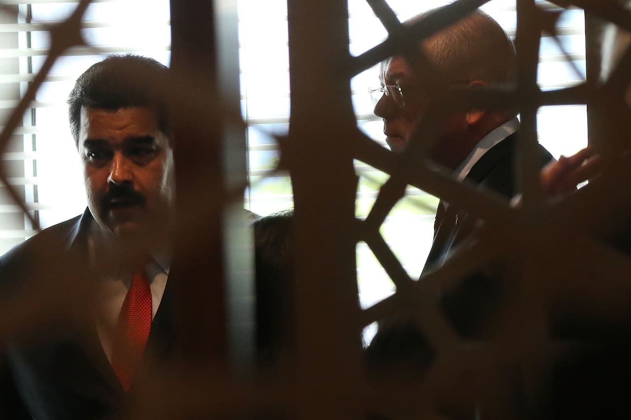 Nicolás Maduro tras un encuentro con el jefe de Naciones Unidas, Ban Ki-moon.