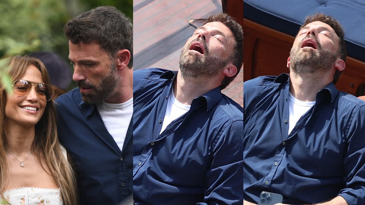 Cachan a Ben Affleck durmiendo sin reparo y en plena luna de miel con JLo en París
