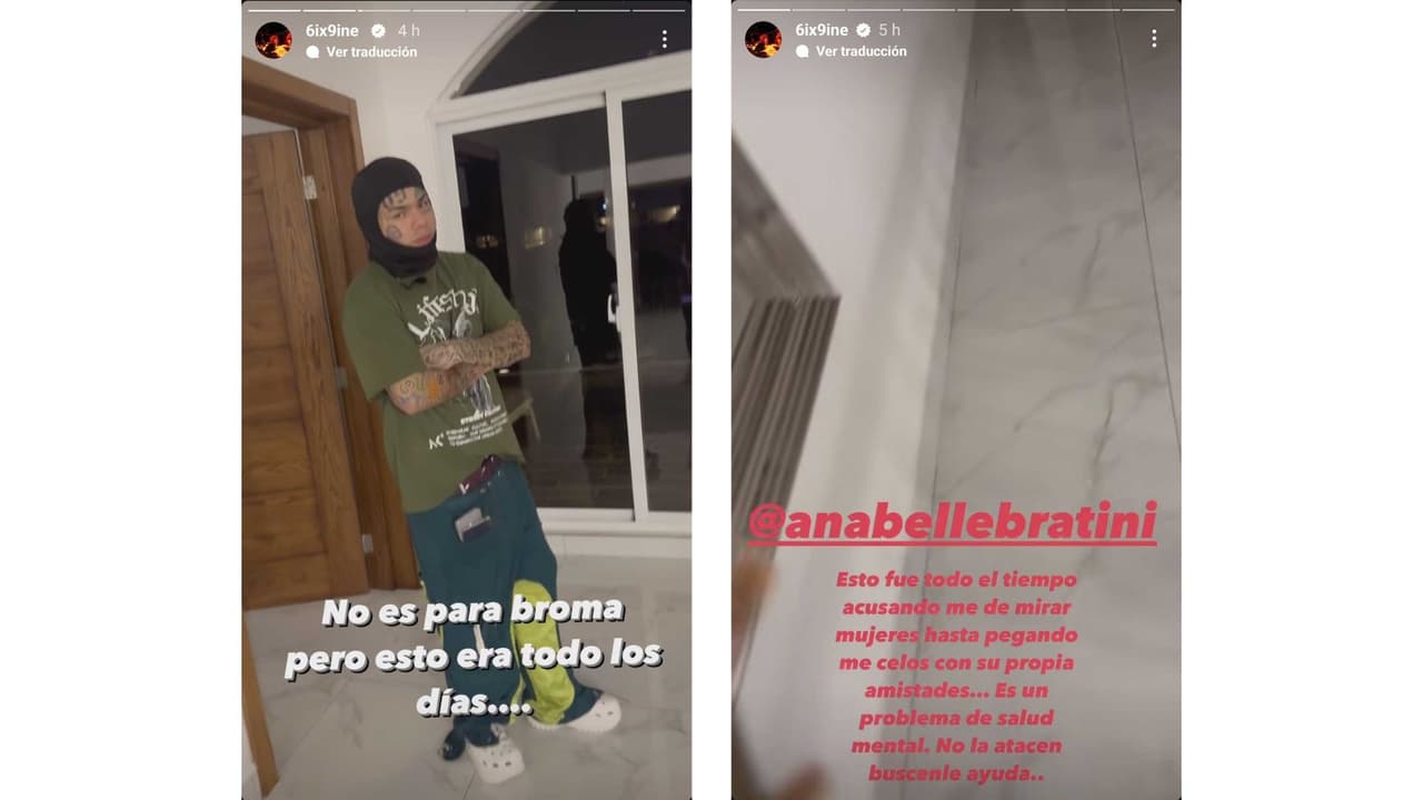 Tekashi mostró videos en los que presuntamente Yailin lo ataca.