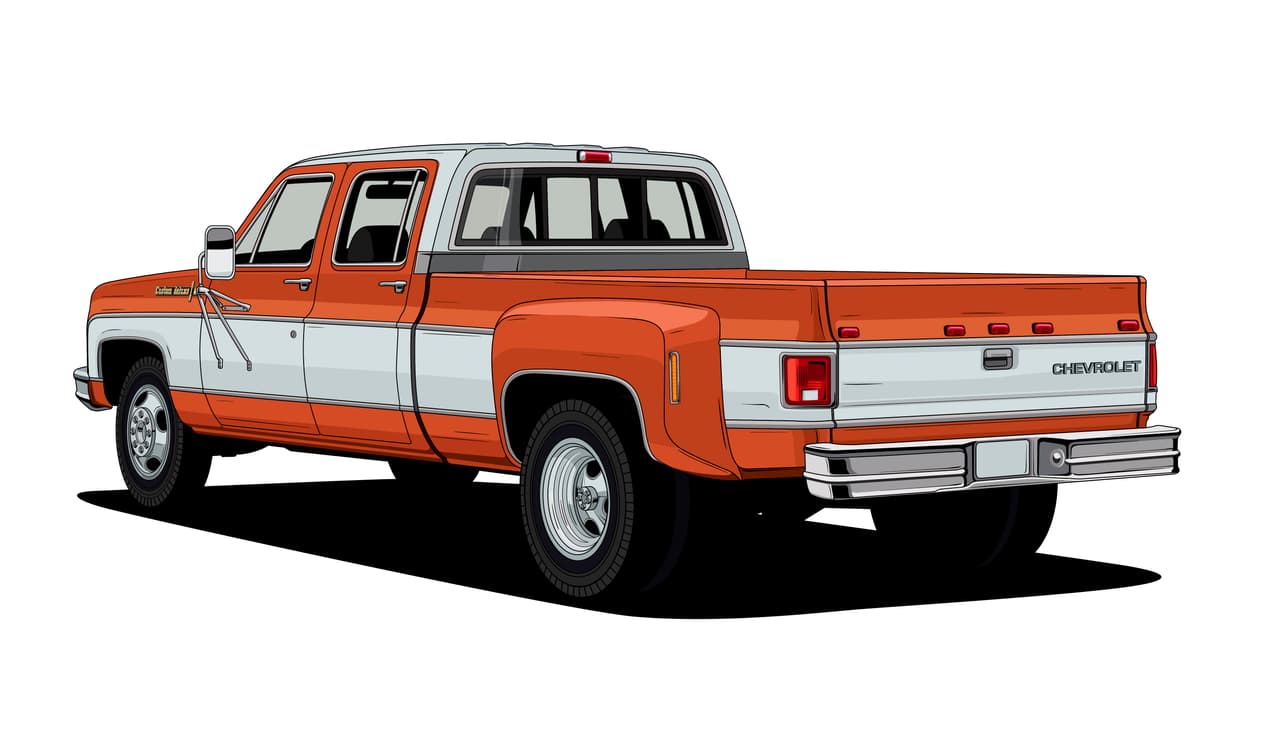 <b>1973 C30 One-ton Dually: </b>
<br>Fue la primera pickup doble cabina en el mercado y también se ha llegado a considerar la primera Heavy Duty. Este modelo tuvo un incremento en su capacidad de carga, pero desde entonces fue usada como vehículo de carga o como transporte diario.