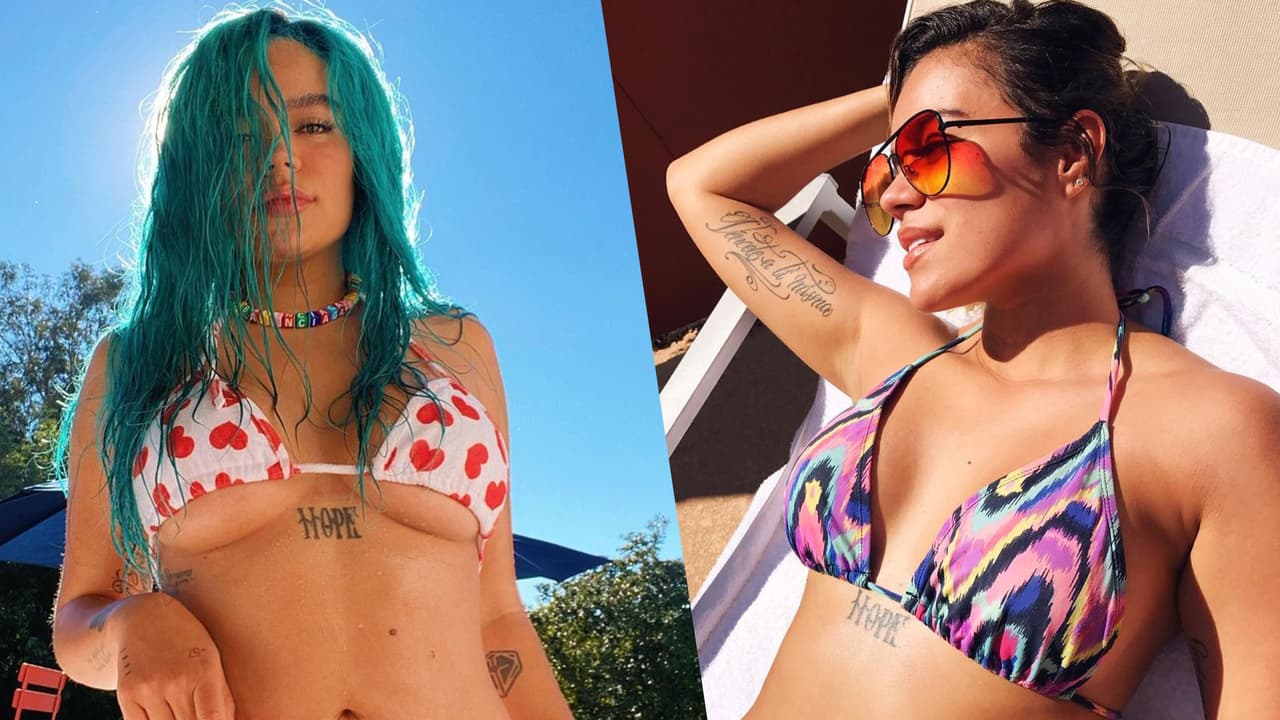 <h3 class="cms-H3-H3">Karol G</h3>
<br>
<br>
<a href="https://www.univision.com/musica/karol-g-quiso-usar-la-estrategia-de-justin-bieber-para-ser-descubierta-video" target="_blank">La ‘Bichota’ inició su carrera musical desde muy pequeña</a>, se le ha visto en los escenarios desde el 2007, por eso hemos visto que su evolución musical también está acorde a su cambio físico. Uno de sus cambios más notables son su sensual cuerpo y el color de pelo.